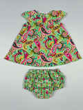 Vera Bradley Baby Paisley Flutter Dress & Floral Ruffle Bloomer Set | 6-9M