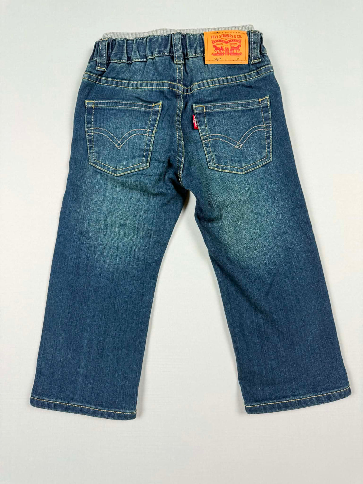 Levi's 514 Straight pull-on jeans waistband and tag detail NWT size 3T medium wash