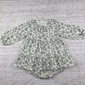 Floral print, button front and gathered tier detail