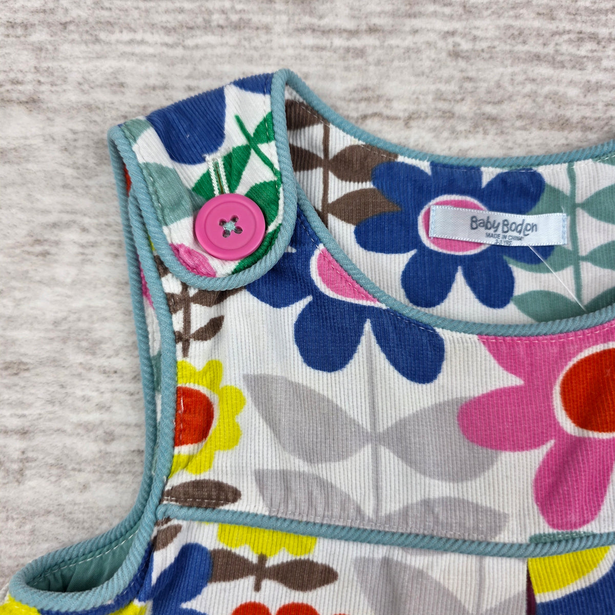 Baby Boden Bold Floral Corduroy Dress | 2-3Y