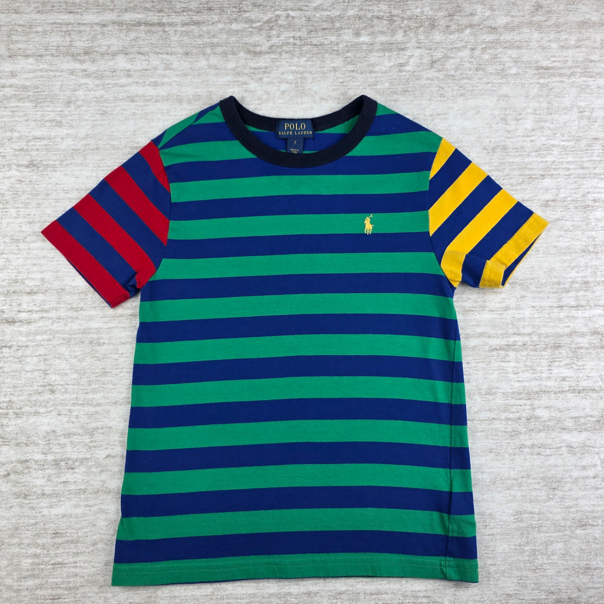 Polo Ralph Lauren Boys Colorblock Stripe Tee | Size 7