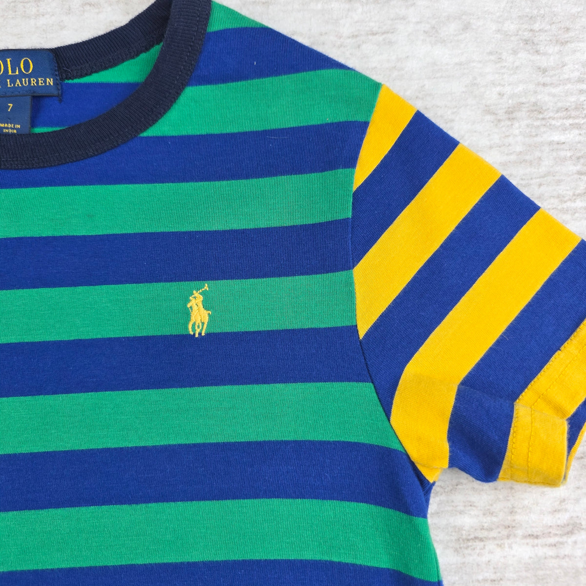 Polo Ralph Lauren Boys Colorblock Stripe Tee | Size 7