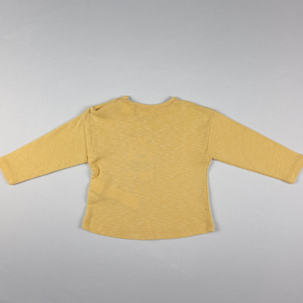 Bushel & Peck Children's Consignment Boutique golden yellow Zara Baby long sleeve cotton top for infants