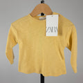 Bushel & Peck Children's Consignment Boutique Zara Baby golden yellow long sleeve cotton top for 6-9 month old baby