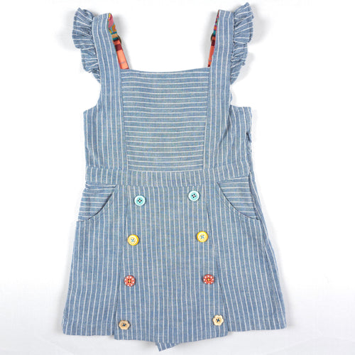 Matilda Jane Blue Pinstripe Ruffle Dress | Size 4