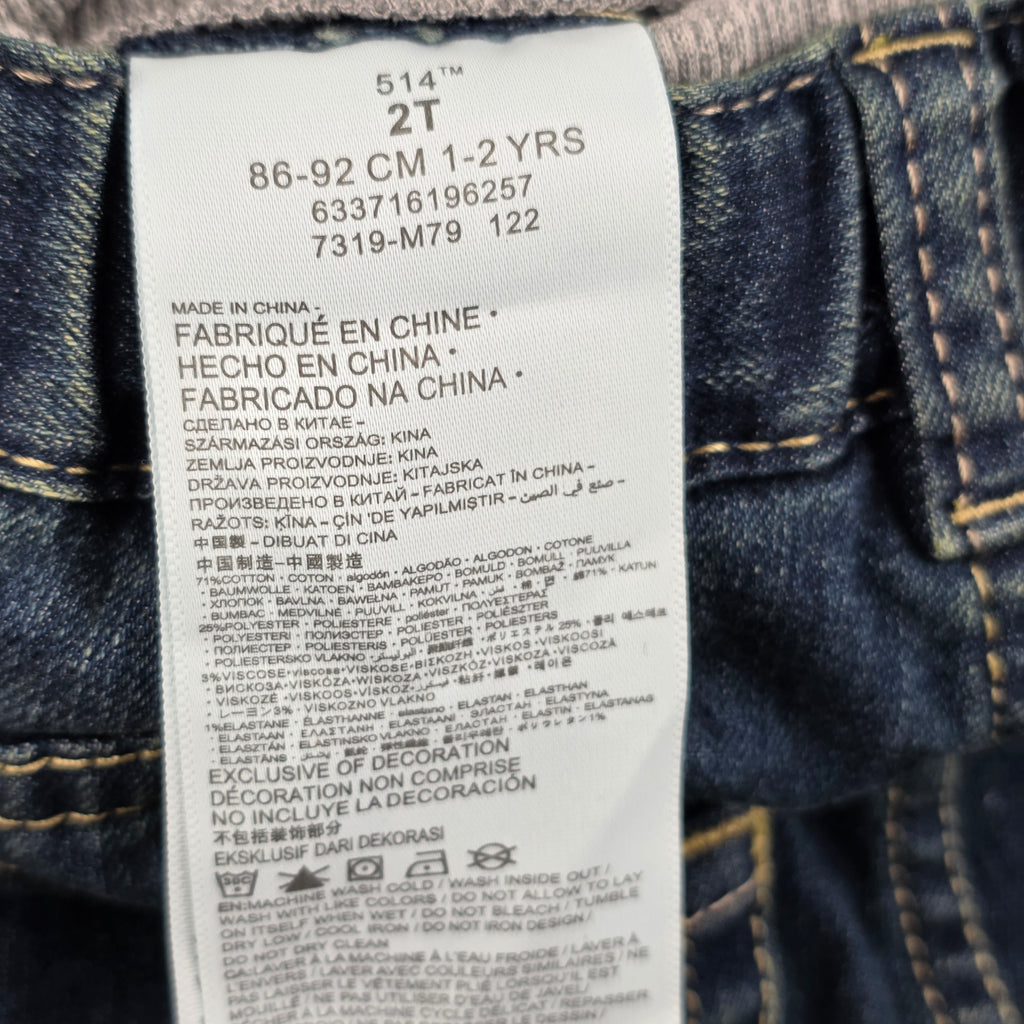 Levi's 514 Straight Pull-On Jeans Medium Wash | Size 2T | NWT
