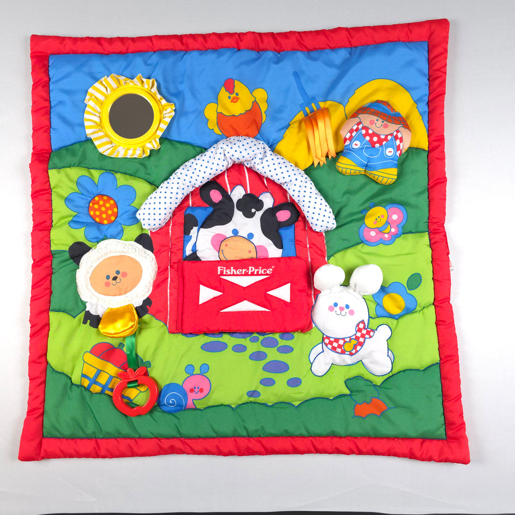 Vintage Fisher-Price Farm Activity Play Mat with Attachments | 1993