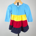 Hanna Andersson Colorblock Tiered Dress | 12–18 Months | 100% Cotton