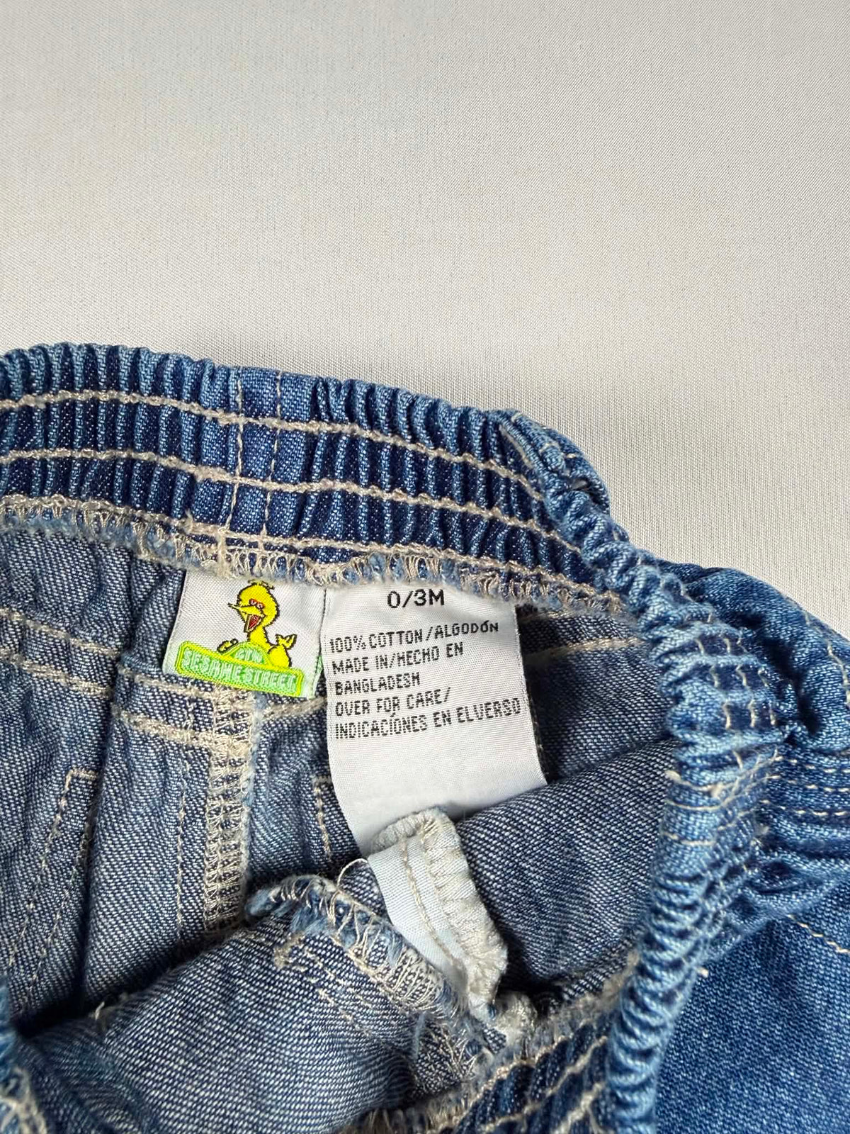 Sesame Street Vintage Baby Denim Cargo Jeans | 0-3M