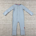Magnetic Me Light Blue & White Striped Romper | Size 3-6M | Unisex