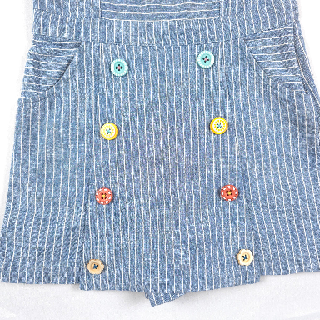 Matilda Jane Blue Pinstripe Ruffle Dress | Size 4