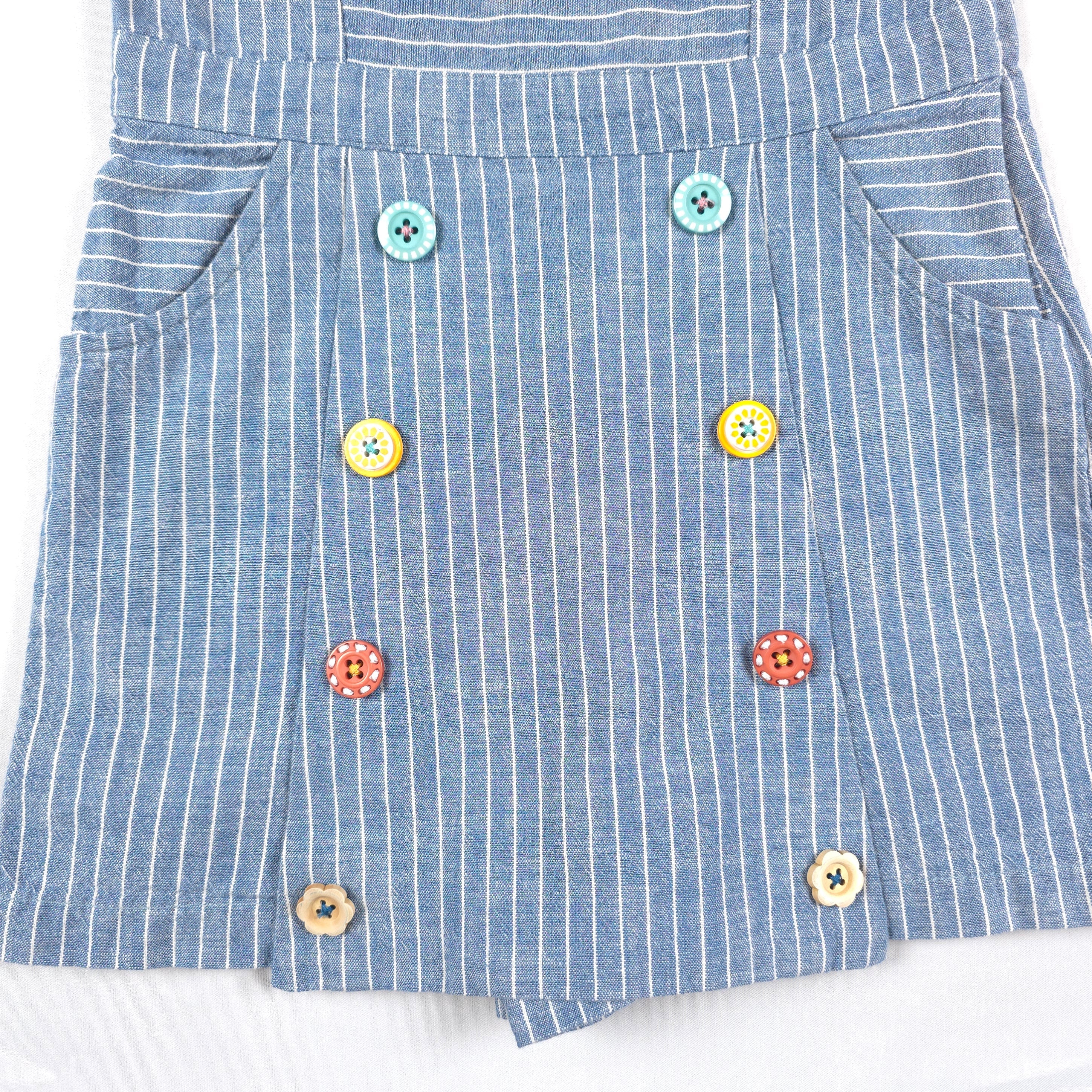 Matilda Jane Blue Pinstripe Ruffle Dress | Size 4