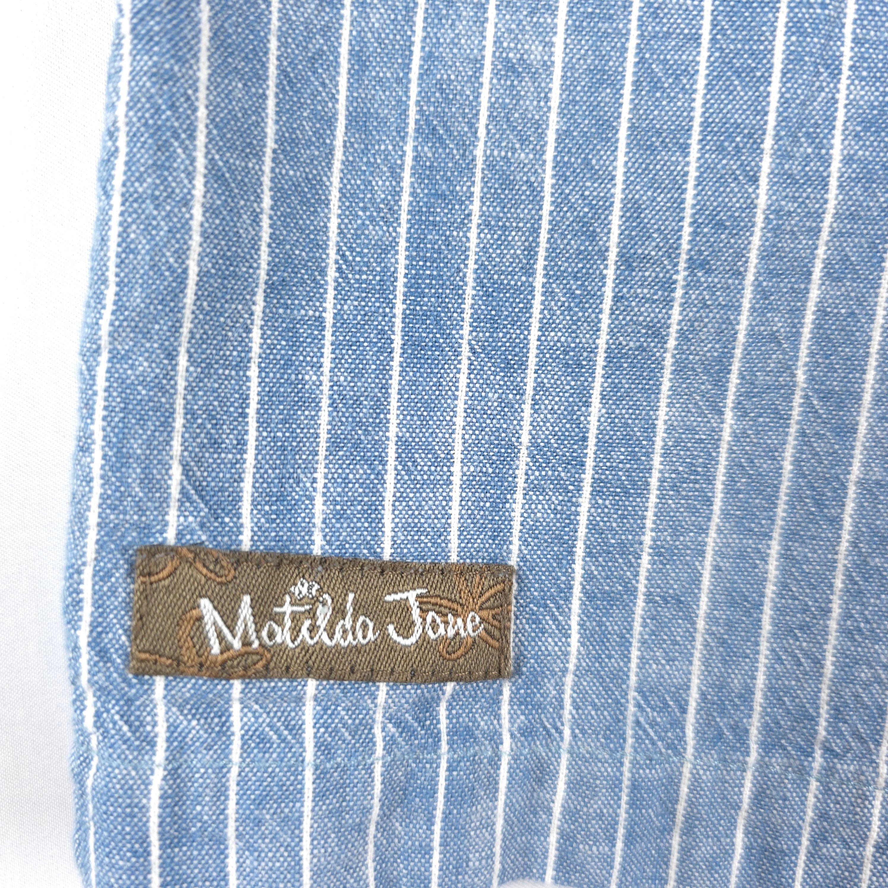 Matilda Jane Blue Pinstripe Ruffle Dress | Size 4