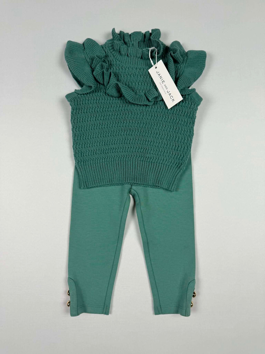Janie and Jack Ruffle Knit Sweater Vest & Legging Set | 12-18M | NWT