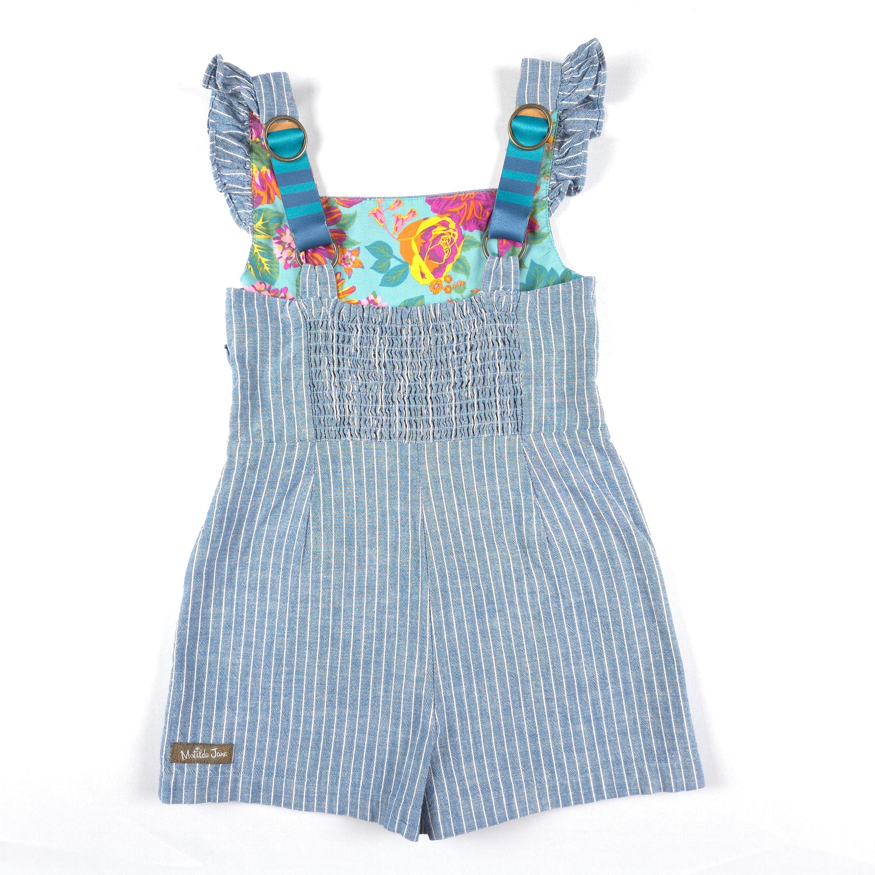 Matilda Jane Blue Pinstripe Ruffle Dress | Size 4