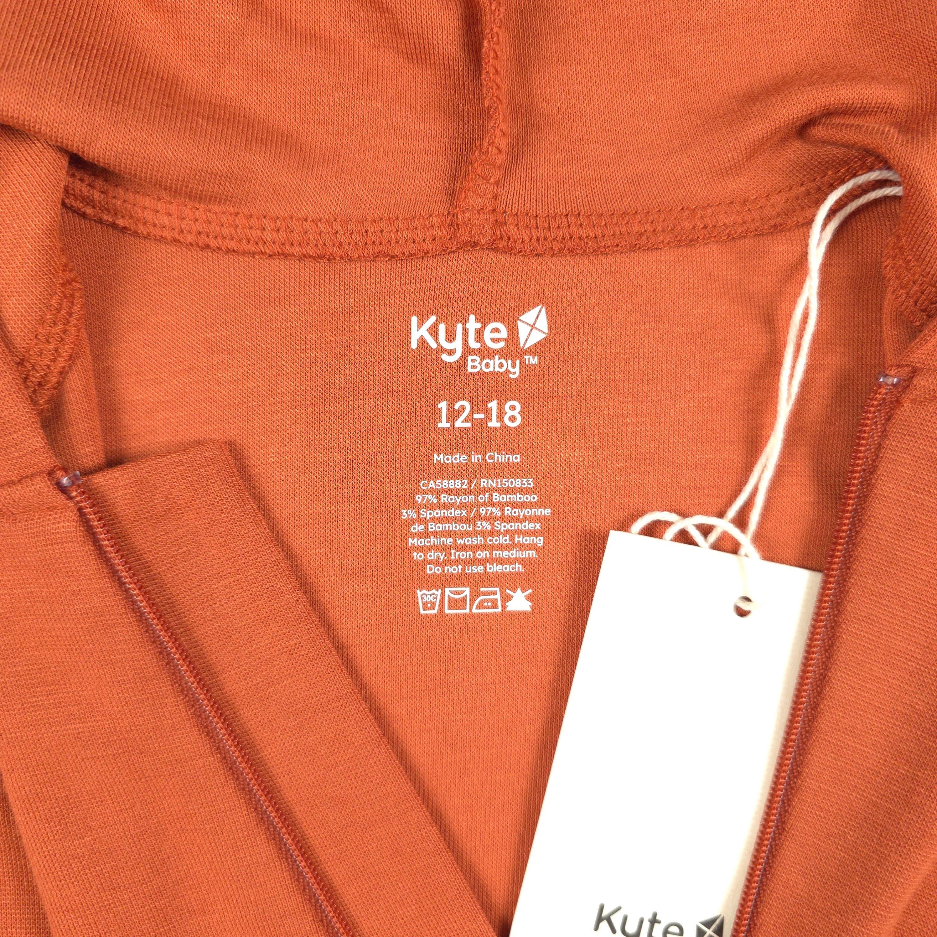 Kyte Baby Bamboo Hooded Zip Romper | 12–18 Months | New with Tags
