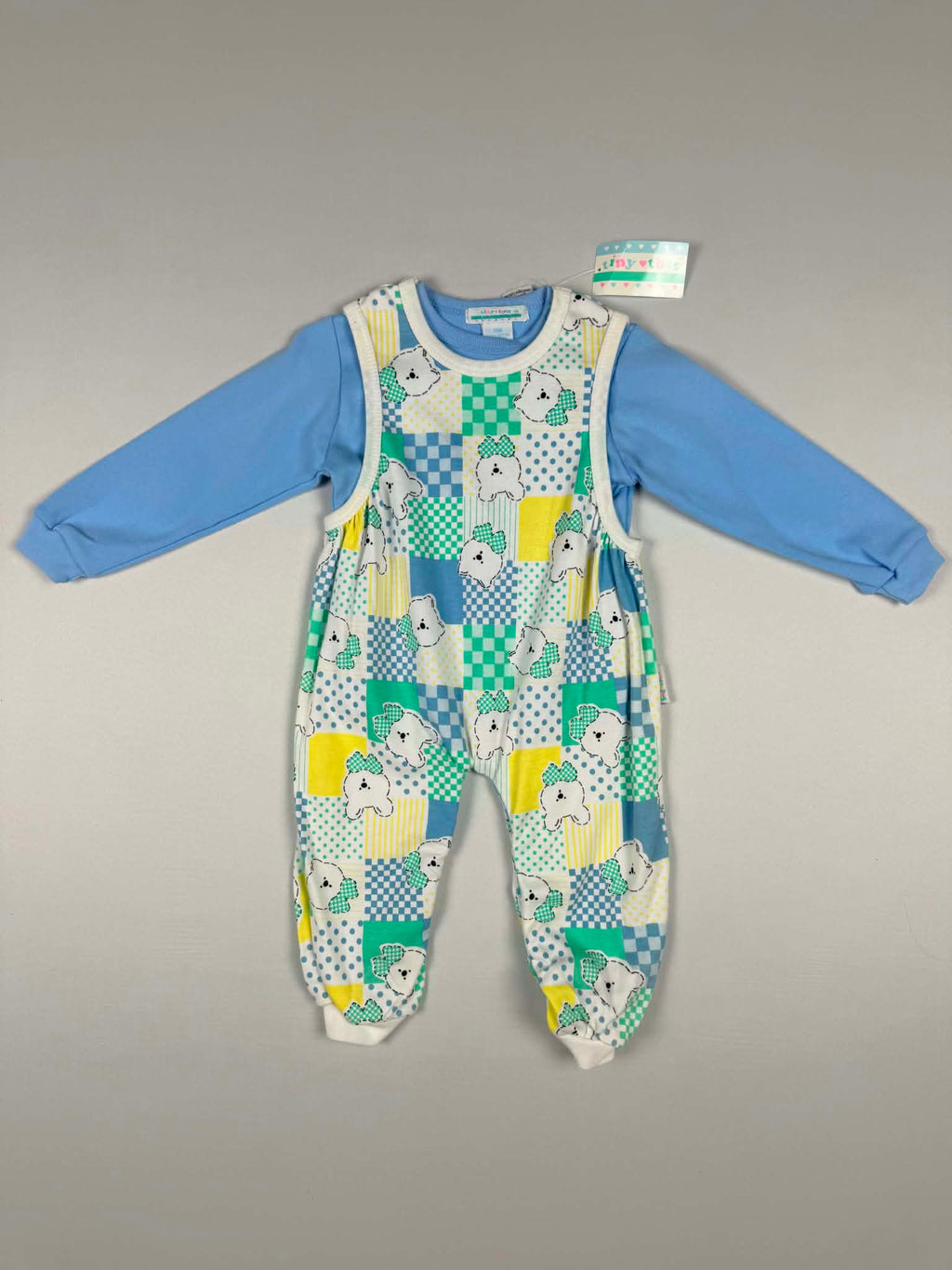 Tiny Toes Vintage Bear Patchwork 2-Piece Set | 18M | NWT