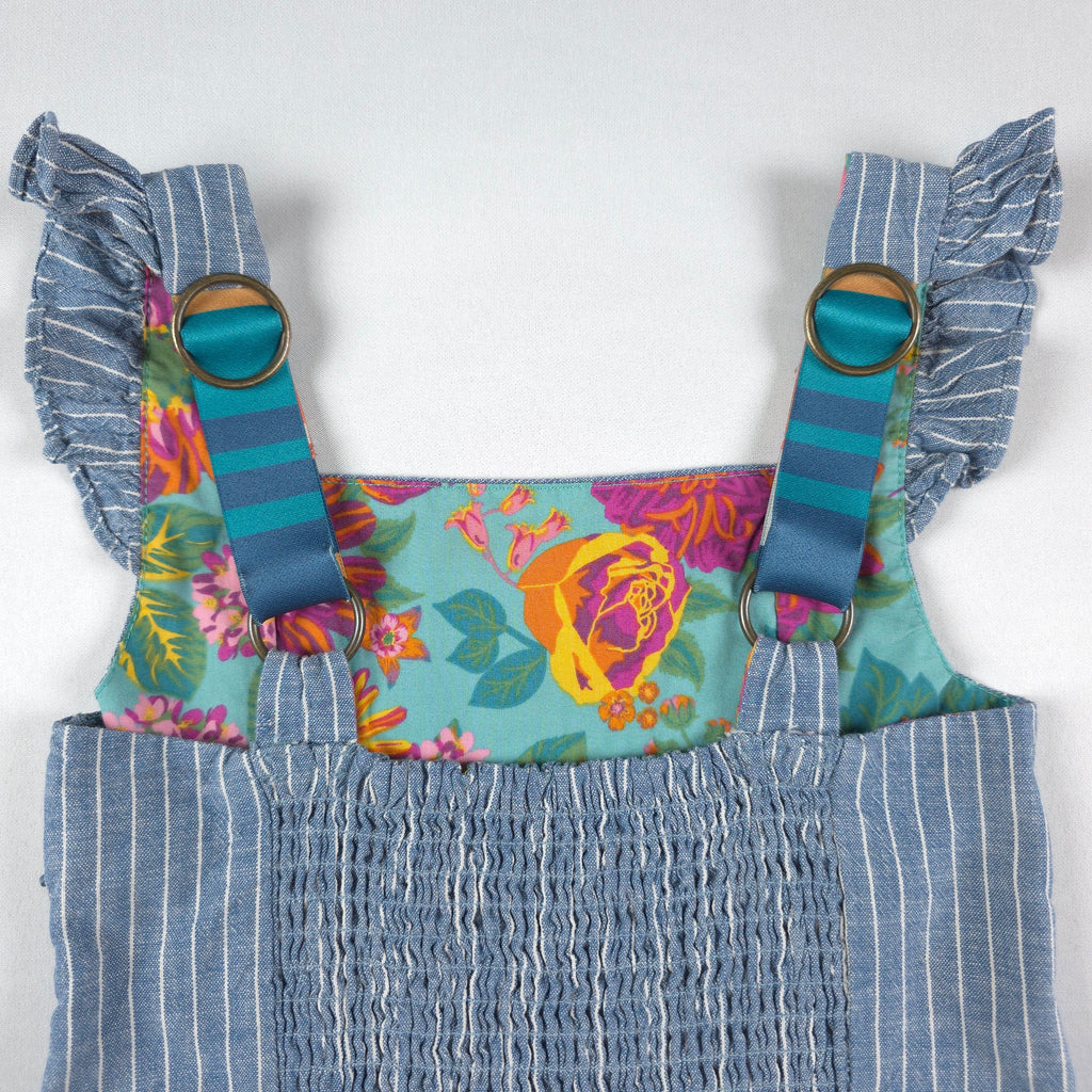 Matilda Jane Blue Pinstripe Ruffle Dress | Size 4